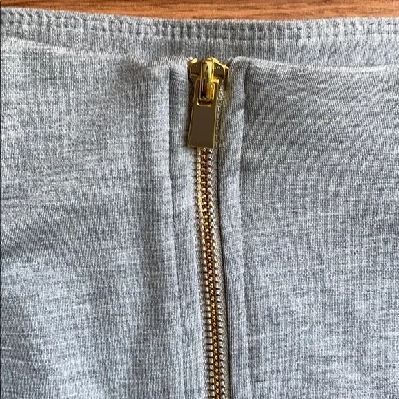 Premise studio gray pencil skirt with gold zipper