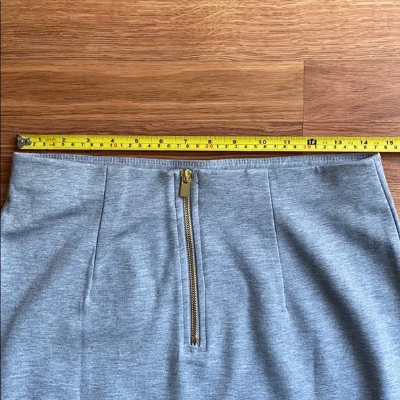 Premise studio gray pencil skirt with gold zipper