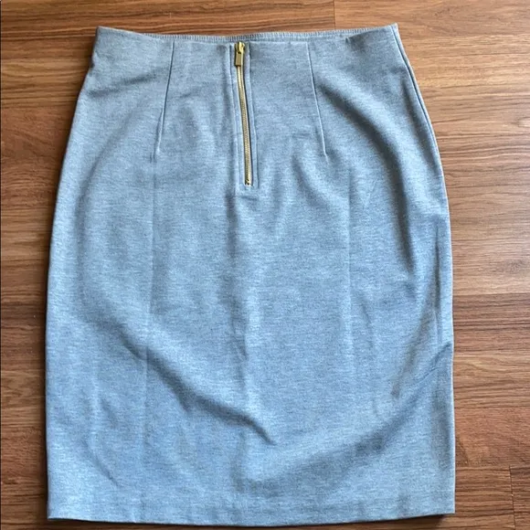 Premise studio gray pencil skirt with gold zipper