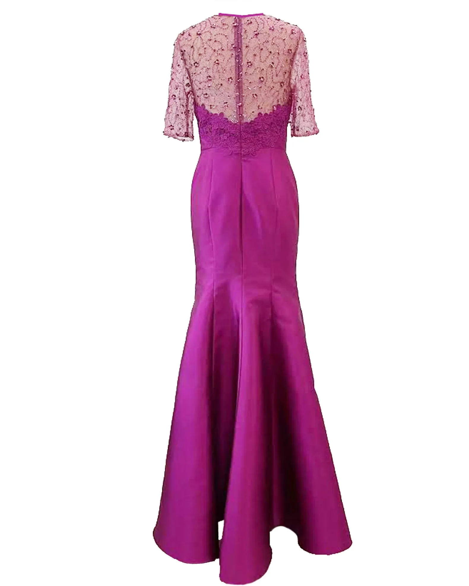 PREORDER - Fit & Flare Beaded Mikado Gown