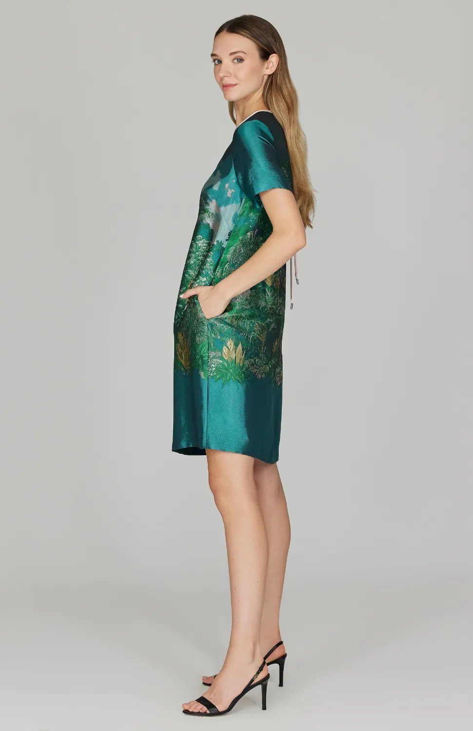 PREORDER Rainforest Jacquard Short Shift Dress