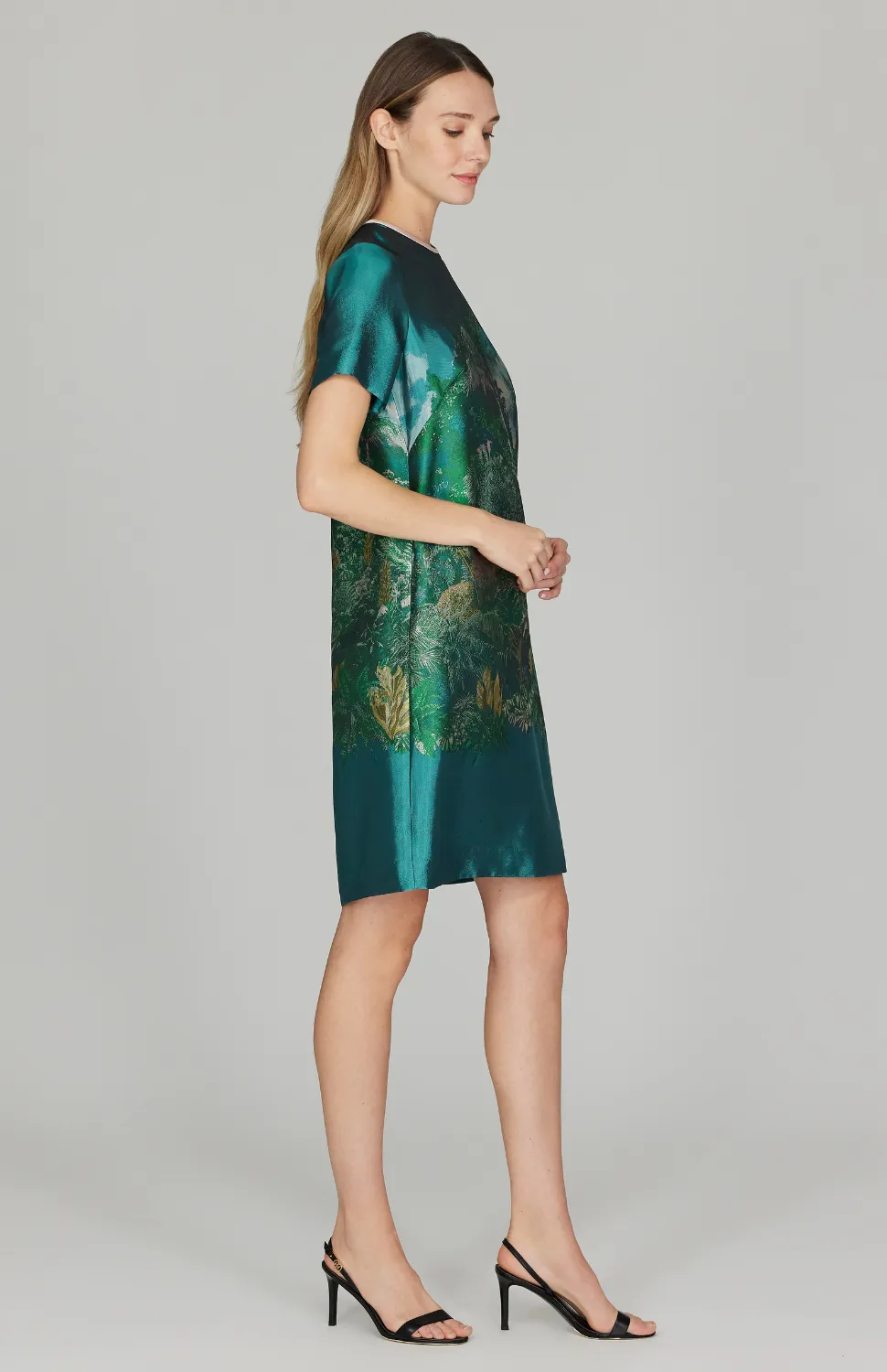 PREORDER Rainforest Jacquard Short Shift Dress
