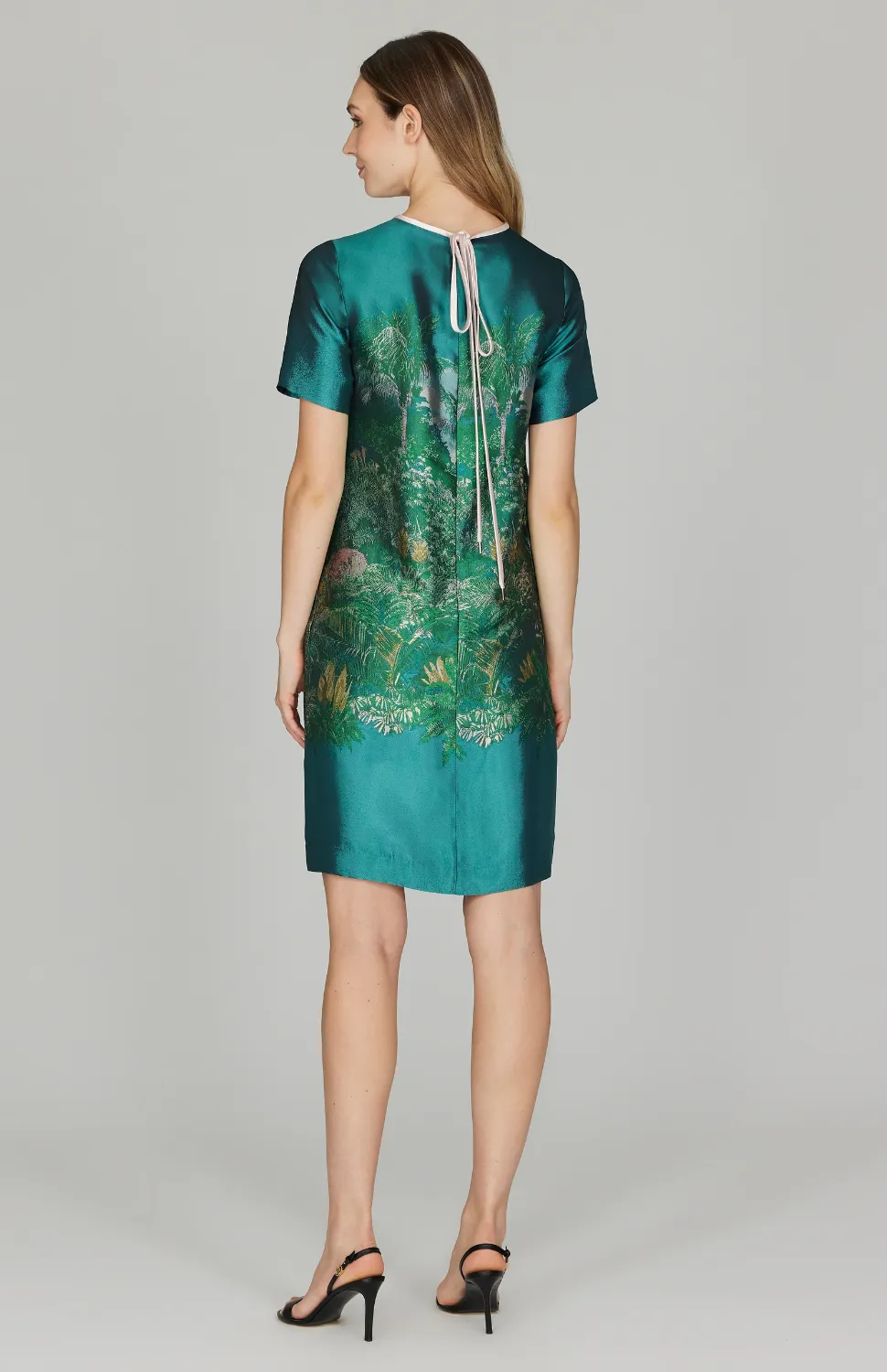 PREORDER Rainforest Jacquard Short Shift Dress