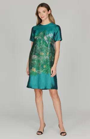 PREORDER Rainforest Jacquard Short Shift Dress