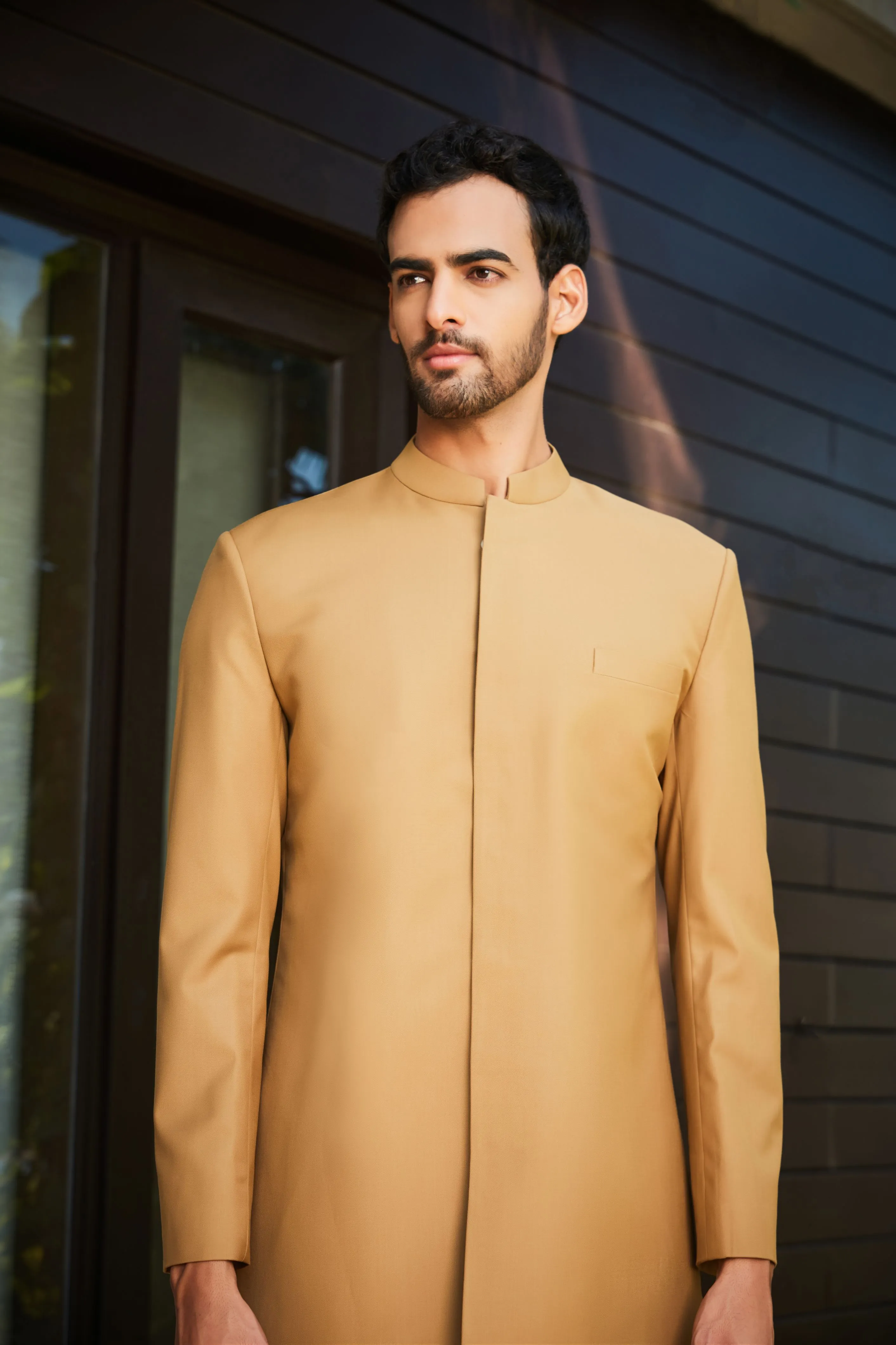 Prit- Beige Achkan set
