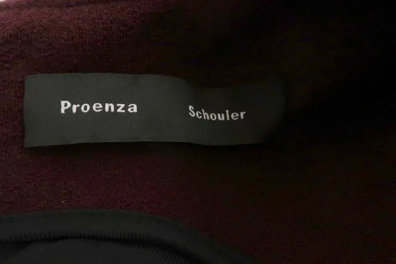 Proenza Schouler Dress Burgundy Wool-Blend Size 4 Sleeveless Fit & Flare Mini