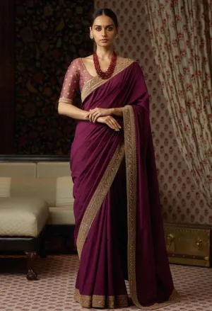 Purple Colour Silk Saree