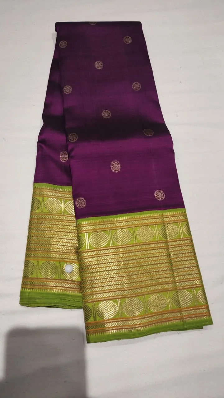 Purple Rose of Cairo Kanjiveram Silk Saree