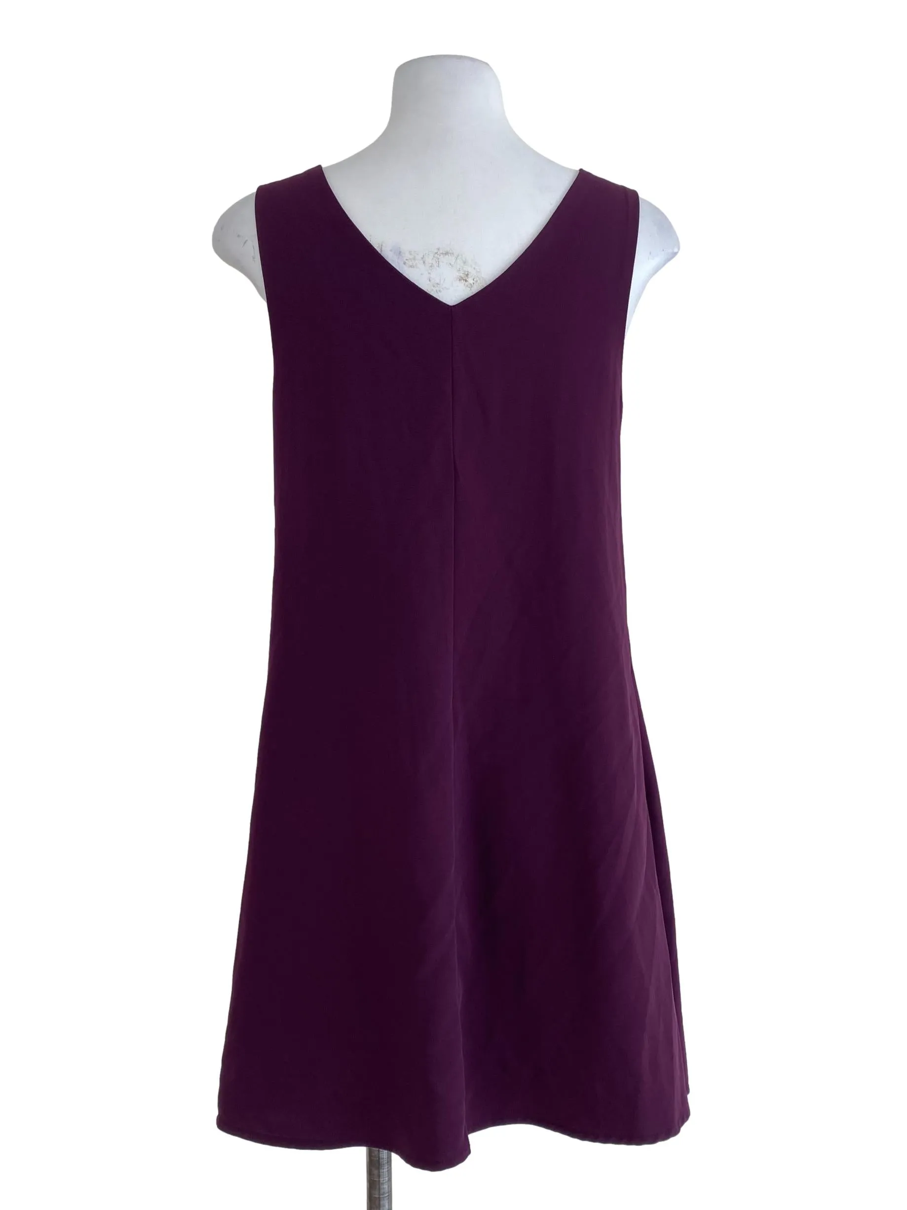 Purple V Neck Shift Dress