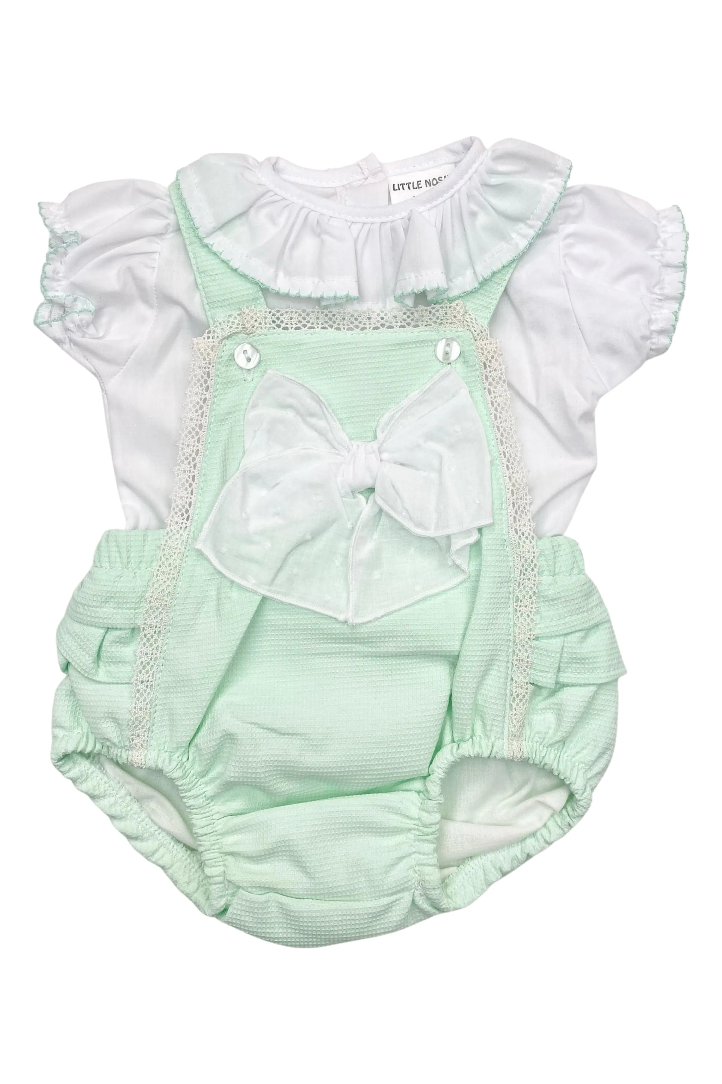 "Maisie" Mint Dungaree Romper Set