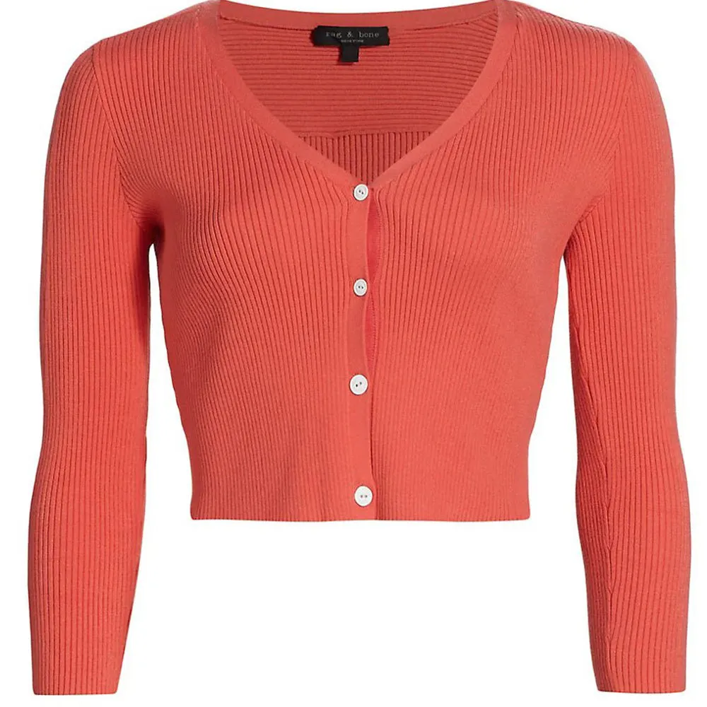 Rag & Bone Asher Coral Cropped Cardigan