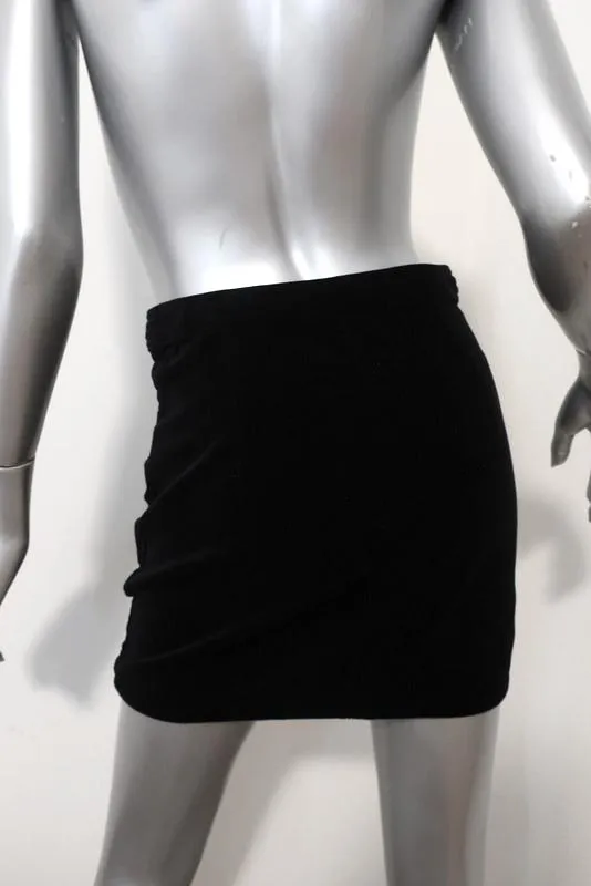 Rag & Bone Mini Skirt Racer Black Velvet Size 2 NEW