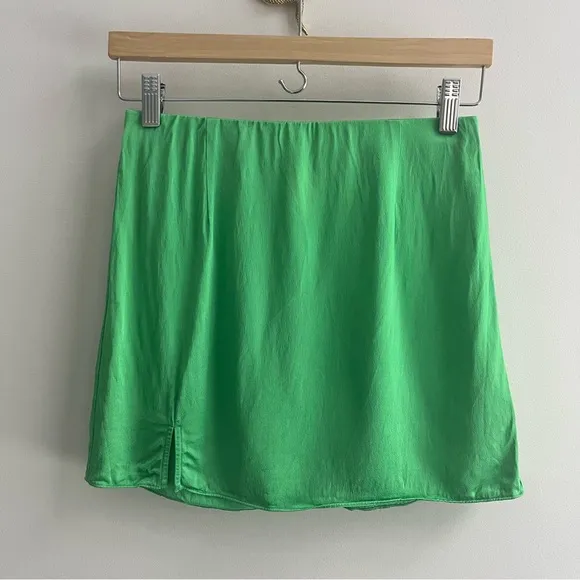 [rails] tate silky mini skirt vibrant green XS