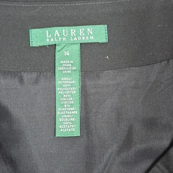 Ralph Lauren Green Label Black pencil skirt with gold buttons. Size 14