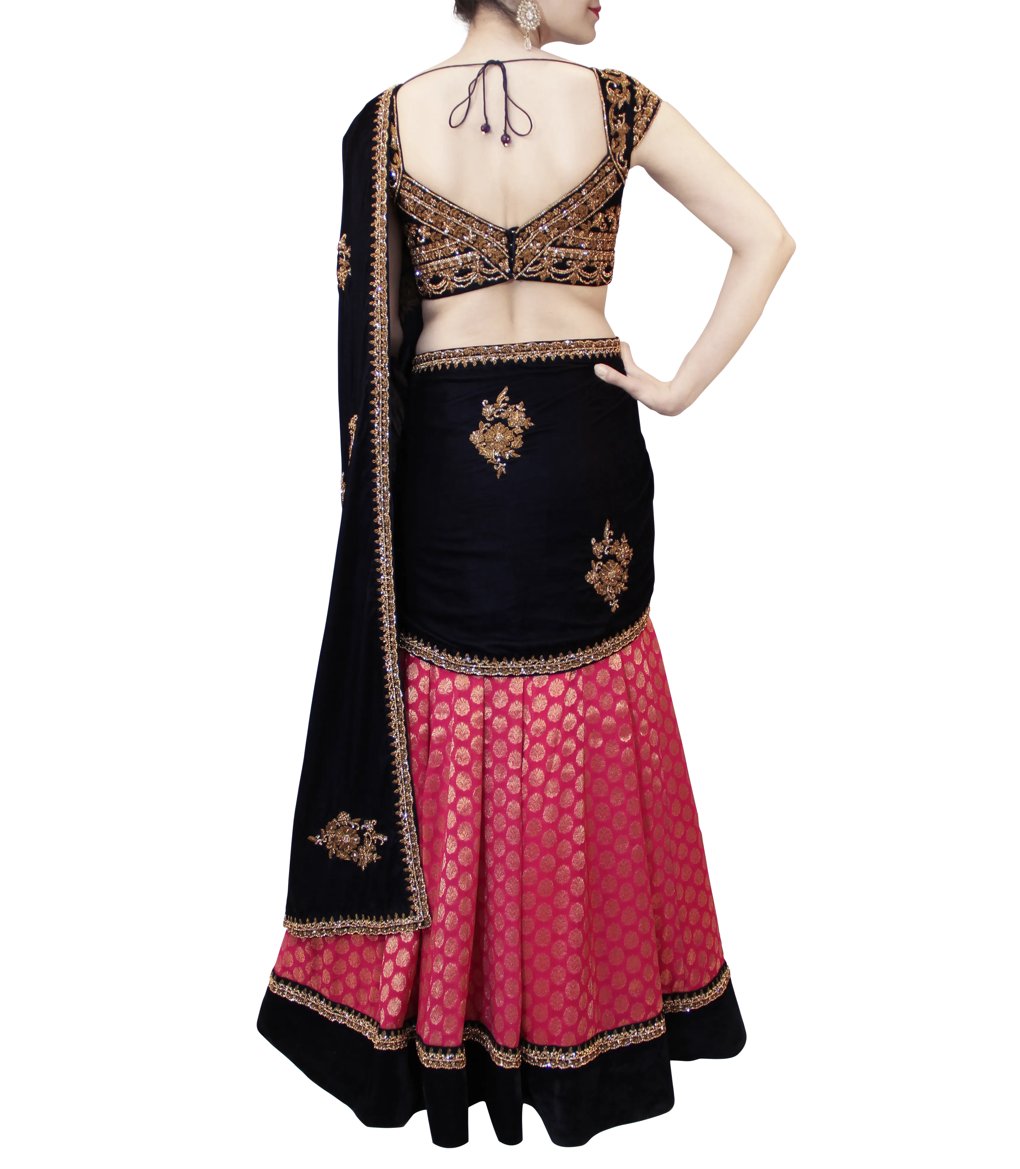 RANI AND BLUE LEHENGA SAREE