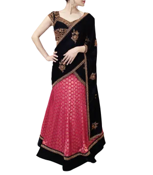 RANI AND BLUE LEHENGA SAREE