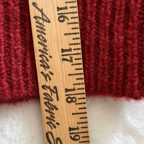 Rebecca Taylor Chainette Alpaca/Wool Blend Turtleneck Sweater in Red Medium