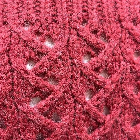 Rebecca Taylor Chainette Alpaca/Wool Blend Turtleneck Sweater in Red Medium