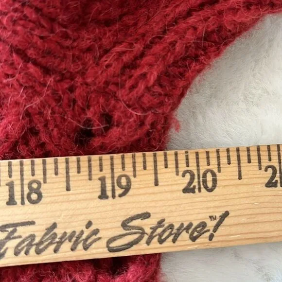 Rebecca Taylor Chainette Alpaca/Wool Blend Turtleneck Sweater in Red Medium