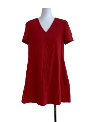 Red Plain Shift Dress