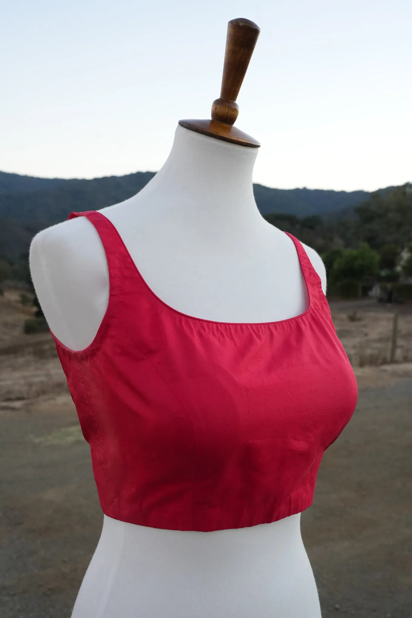 Red Silk Blouse