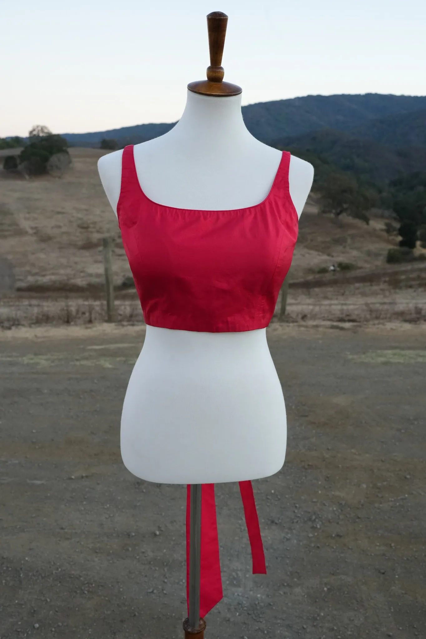 Red Silk Blouse