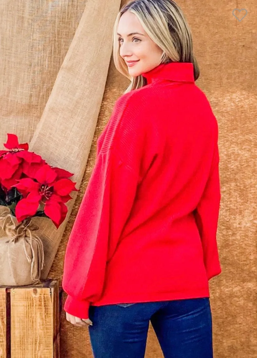 Red Turtleneck Sweater