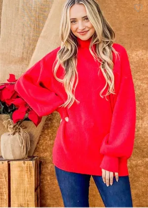 Red Turtleneck Sweater