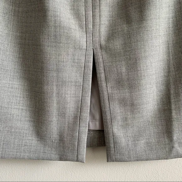 Reiss Luna Pencil Midi Skirt wool blend light gray