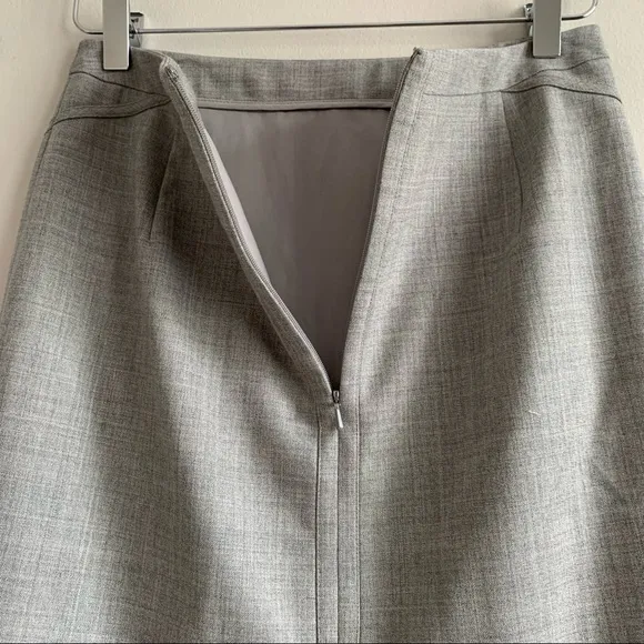 Reiss Luna Pencil Midi Skirt wool blend light gray