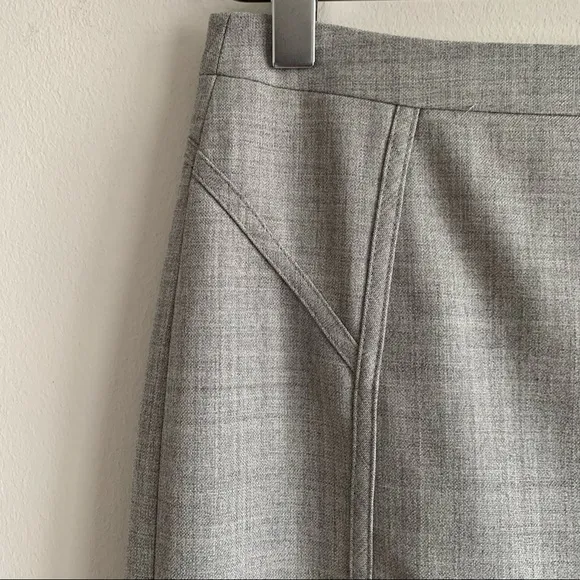 Reiss Luna Pencil Midi Skirt wool blend light gray