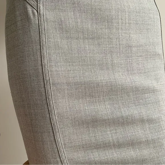Reiss Luna Pencil Midi Skirt wool blend light gray