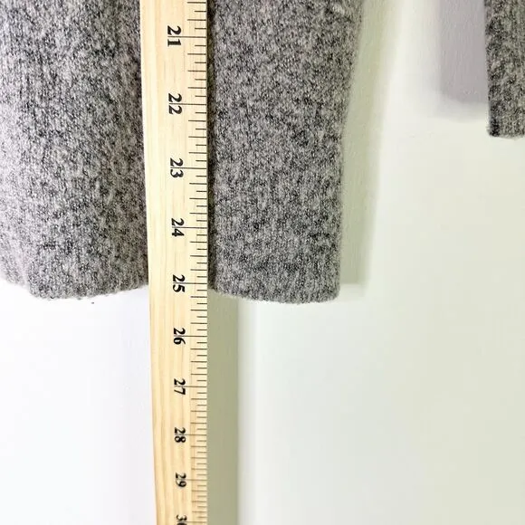 REISS Turtleneck Sweater Women XS Gray Melange Tunic Side Pockets Cozy Cabin