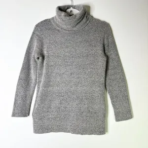 REISS Turtleneck Sweater Women XS Gray Melange Tunic Side Pockets Cozy Cabin