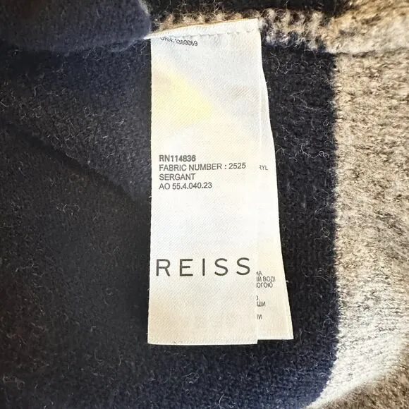REISS Turtleneck Sweater Women XS Gray Melange Tunic Side Pockets Cozy Cabin