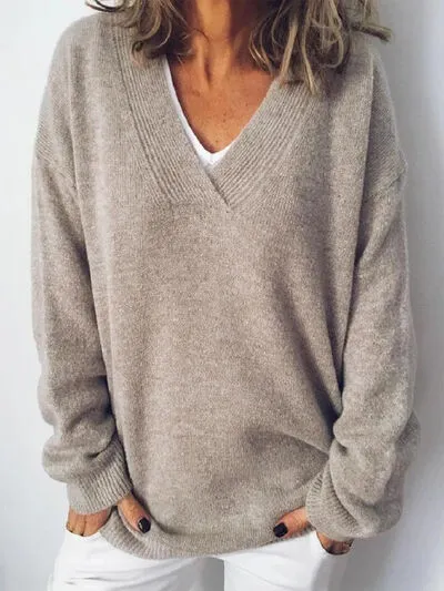 Remington V-Neck Dropped Shoulder Sweater