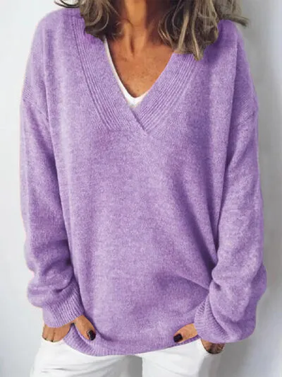 Remington V-Neck Dropped Shoulder Sweater