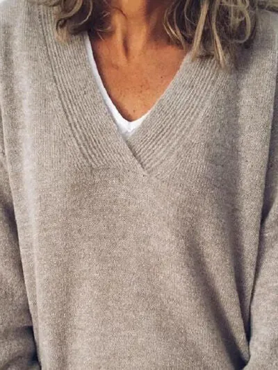 Remington V-Neck Dropped Shoulder Sweater