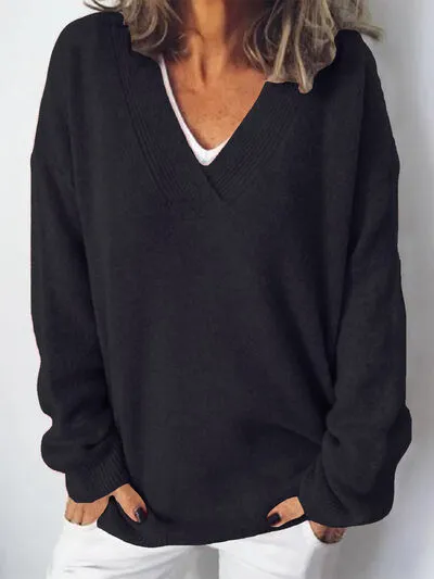 Remington V-Neck Dropped Shoulder Sweater