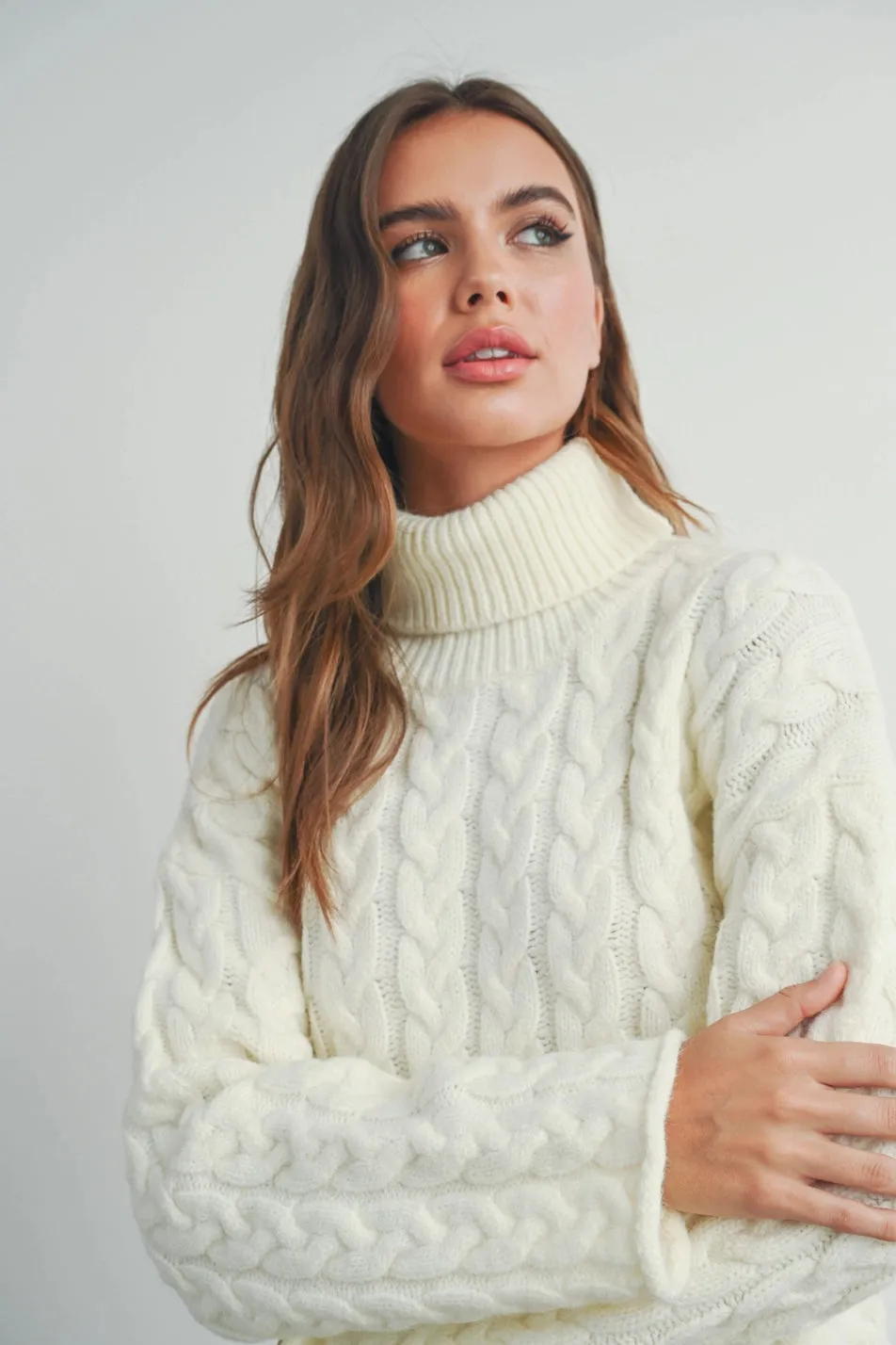 RESTOCK Wishful Thinking Ivory Turtleneck Sweater