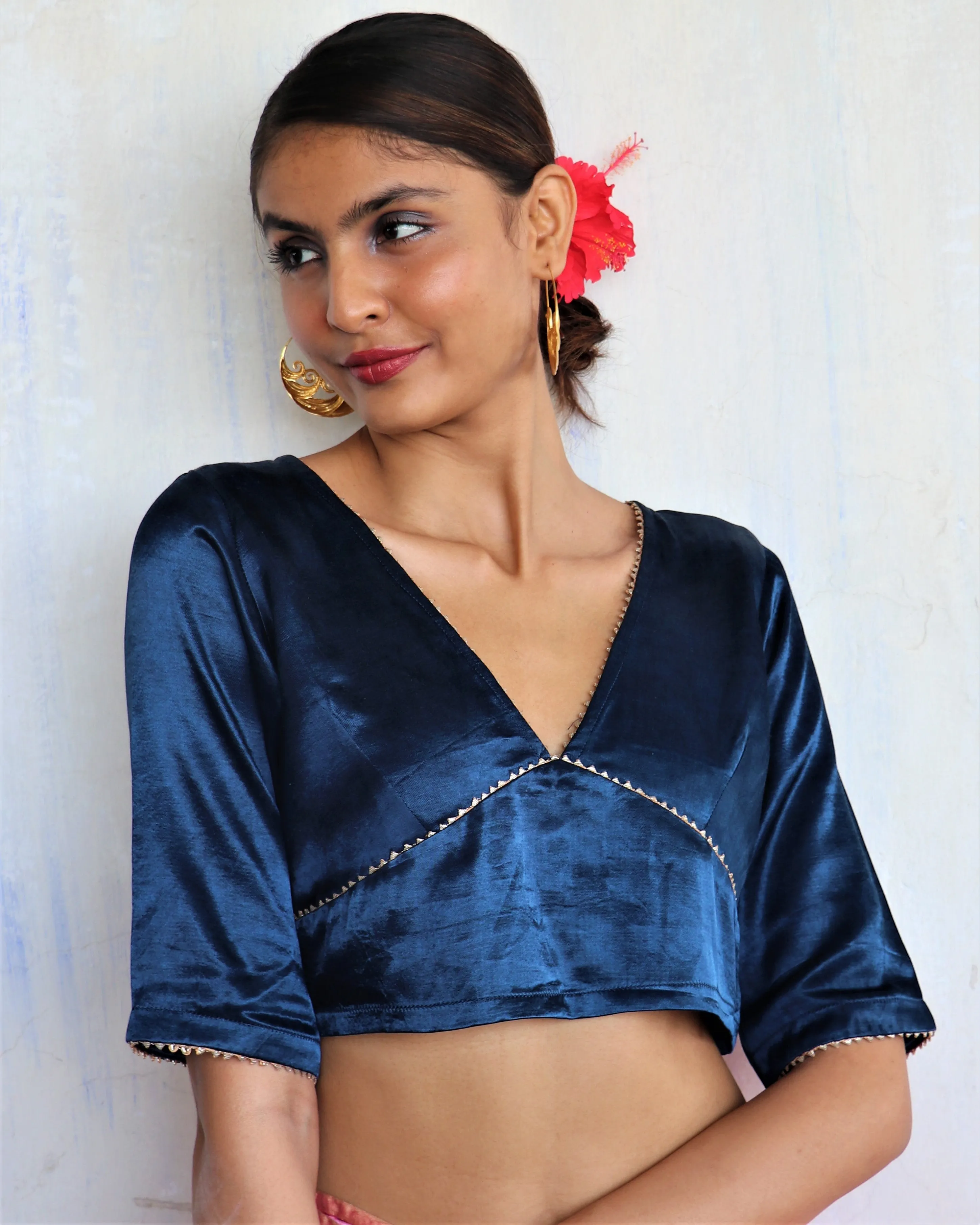 Revati Mashru Silk Blouse- Roshni