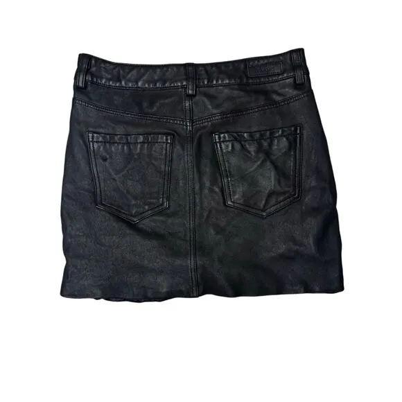 REVOLVE X BLANKNYC Genuine Leather Mini Skirt In Night Life Size 25