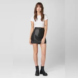 REVOLVE X BLANKNYC Genuine Leather Mini Skirt In Night Life Size 25