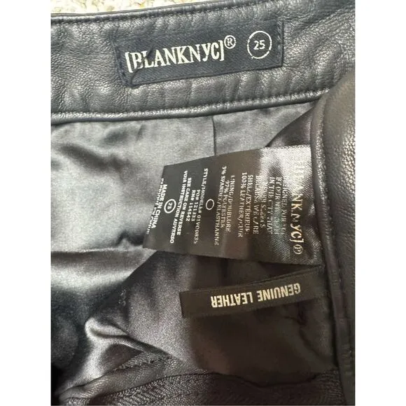 REVOLVE X BLANKNYC Genuine Leather Mini Skirt In Night Life Size 25