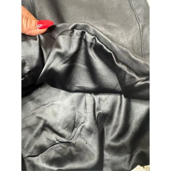 REVOLVE X BLANKNYC Genuine Leather Mini Skirt In Night Life Size 25