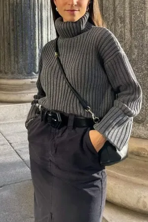 Ribbed Turtleneck Sweater
