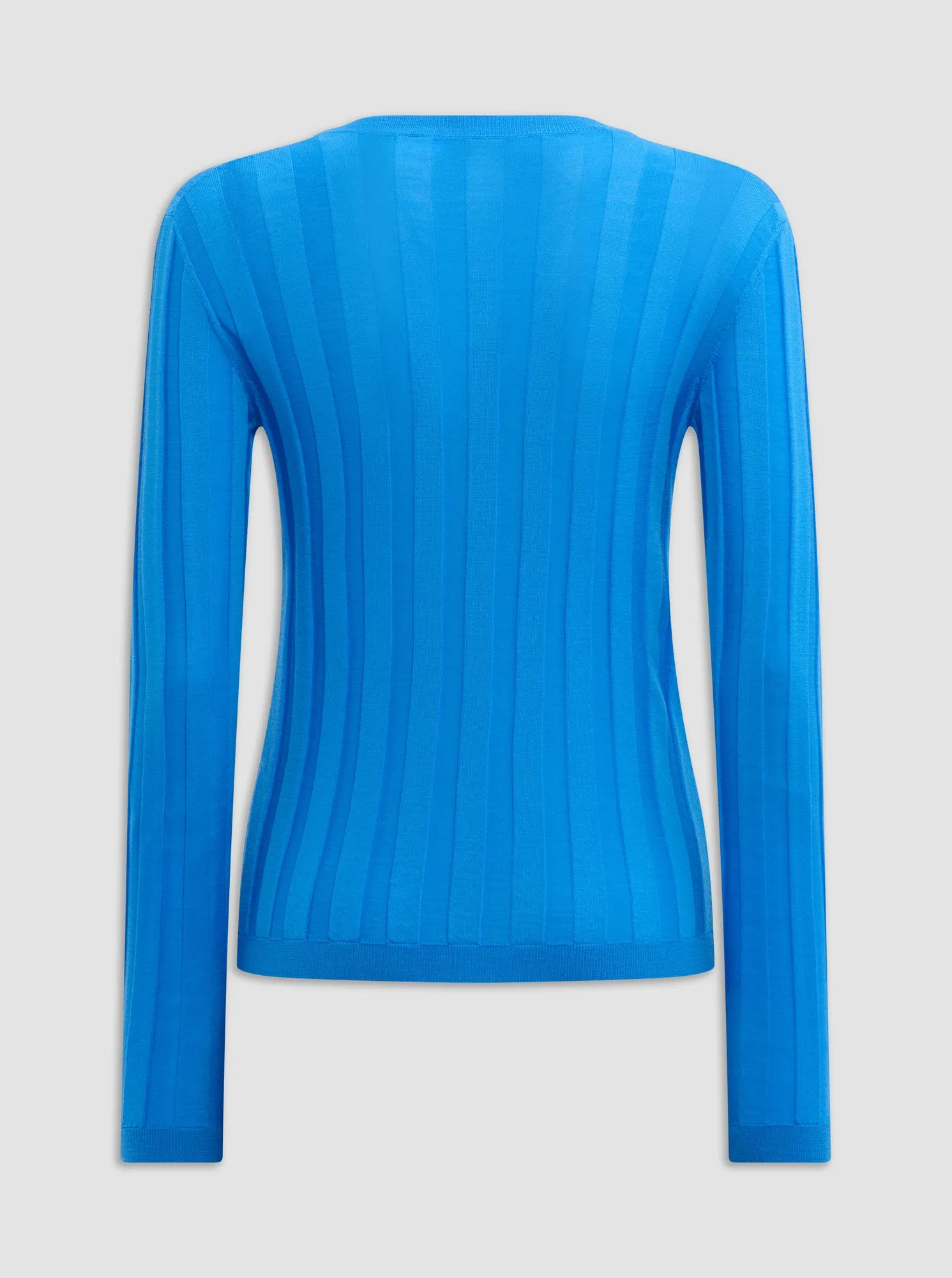 RIONE V-neck rib sweater Blue Sea