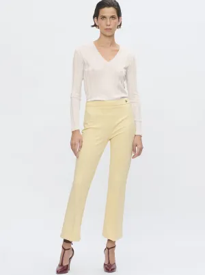 RIONE V-neck rib sweater Ivory