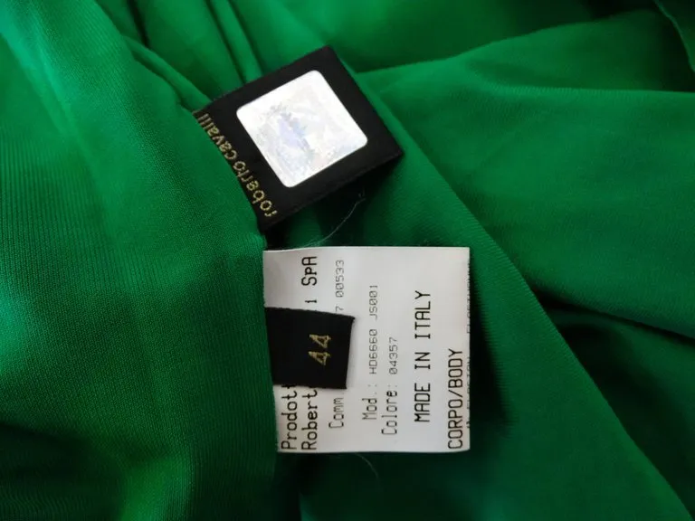 Roberto Cavalli Green Ruffle Corset Lace Up Top