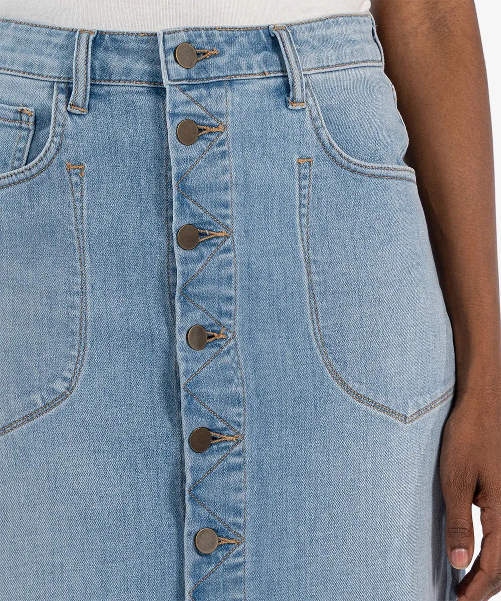 ROSE BUTTON FRONT SKIRT